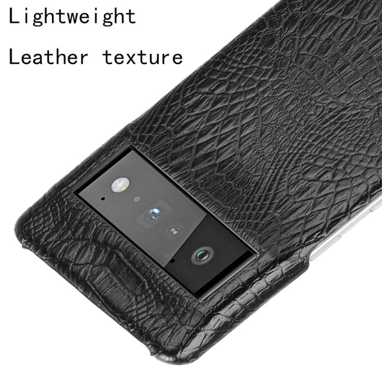 For Google Pixel 6 Pro Shockproof Crocodile Texture PC + PU Case
