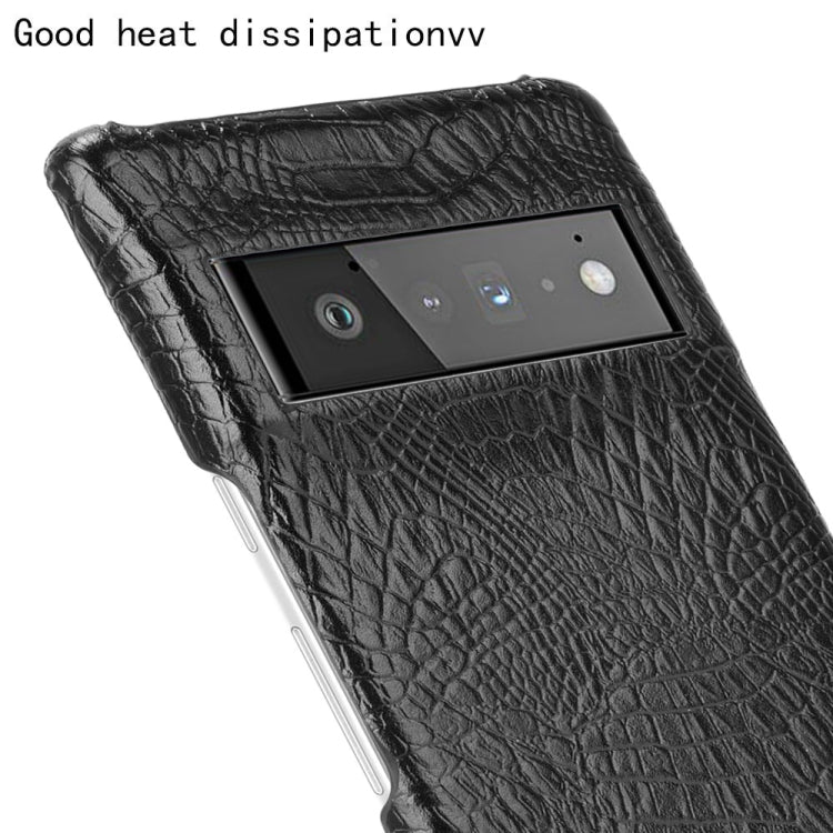 For Google Pixel 6 Pro Shockproof Crocodile Texture PC + PU Case