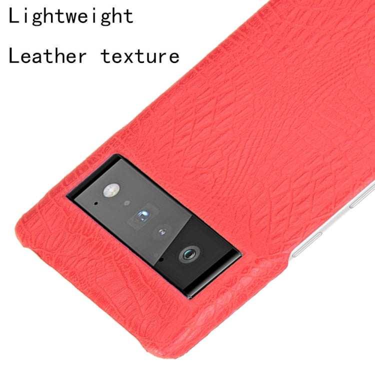 For Google Pixel 6 Pro Shockproof Crocodile Texture PC + PU Case