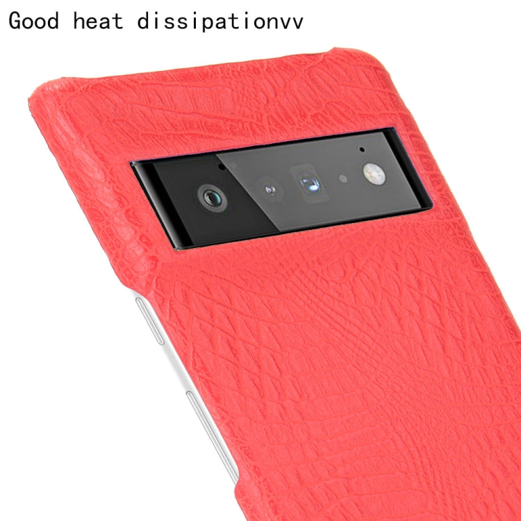 For Google Pixel 6 Pro Shockproof Crocodile Texture PC + PU Case