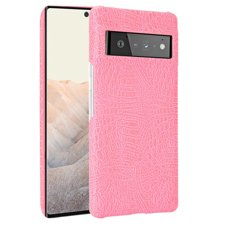 For Google Pixel 6 Pro Shockproof Crocodile Texture PC + PU Case