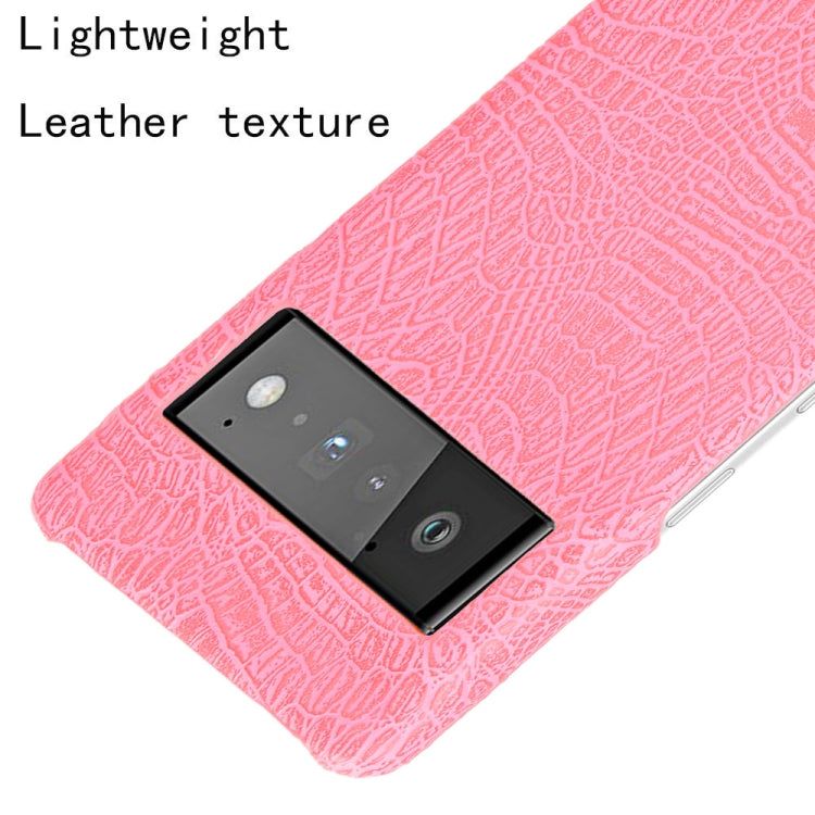 For Google Pixel 6 Pro Shockproof Crocodile Texture PC + PU Case