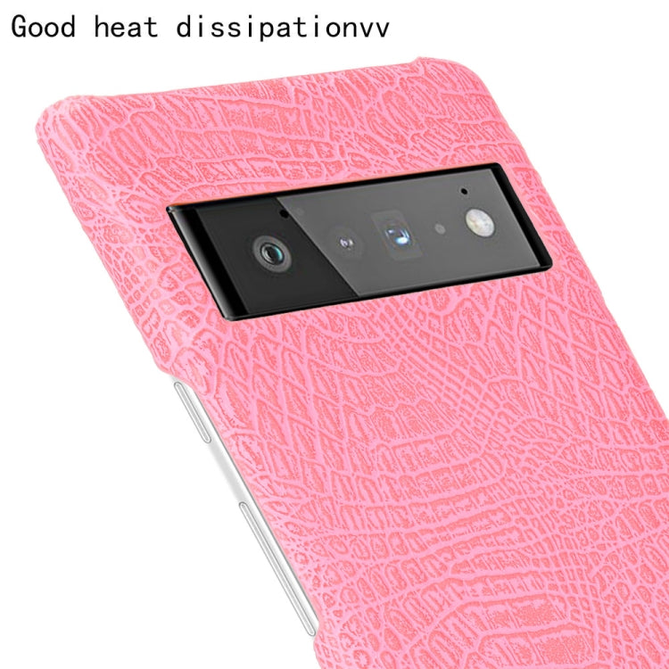 For Google Pixel 6 Pro Shockproof Crocodile Texture PC + PU Case