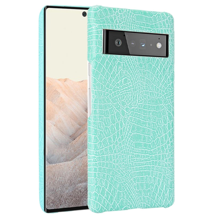For Google Pixel 6 Pro Shockproof Crocodile Texture PC + PU Case
