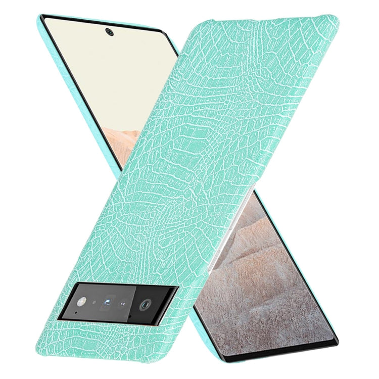 For Google Pixel 6 Pro Shockproof Crocodile Texture PC + PU Case