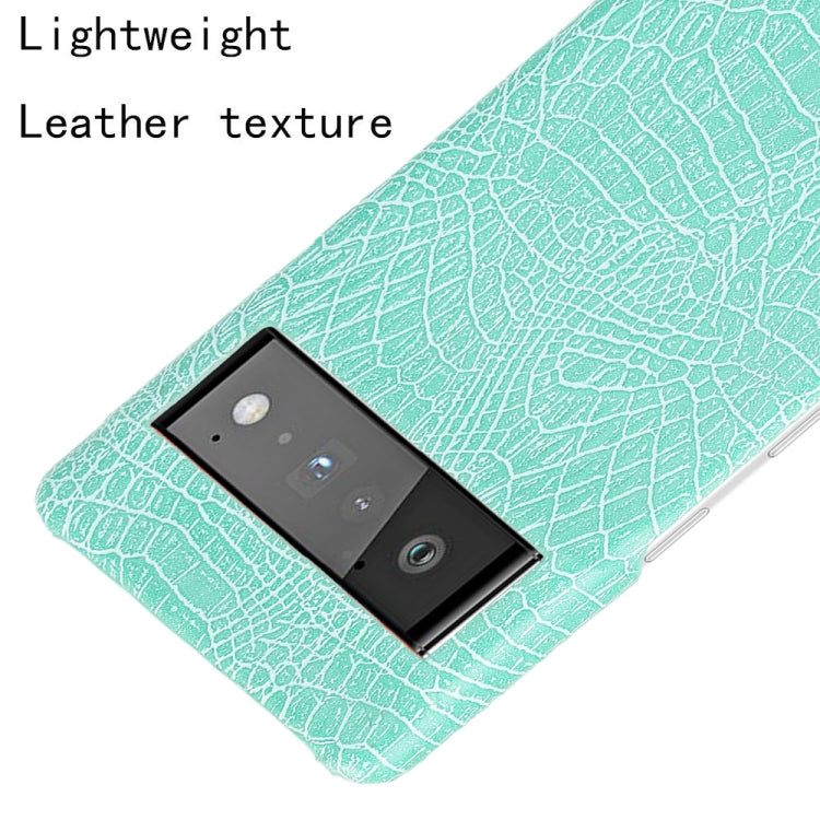 For Google Pixel 6 Pro Shockproof Crocodile Texture PC + PU Case