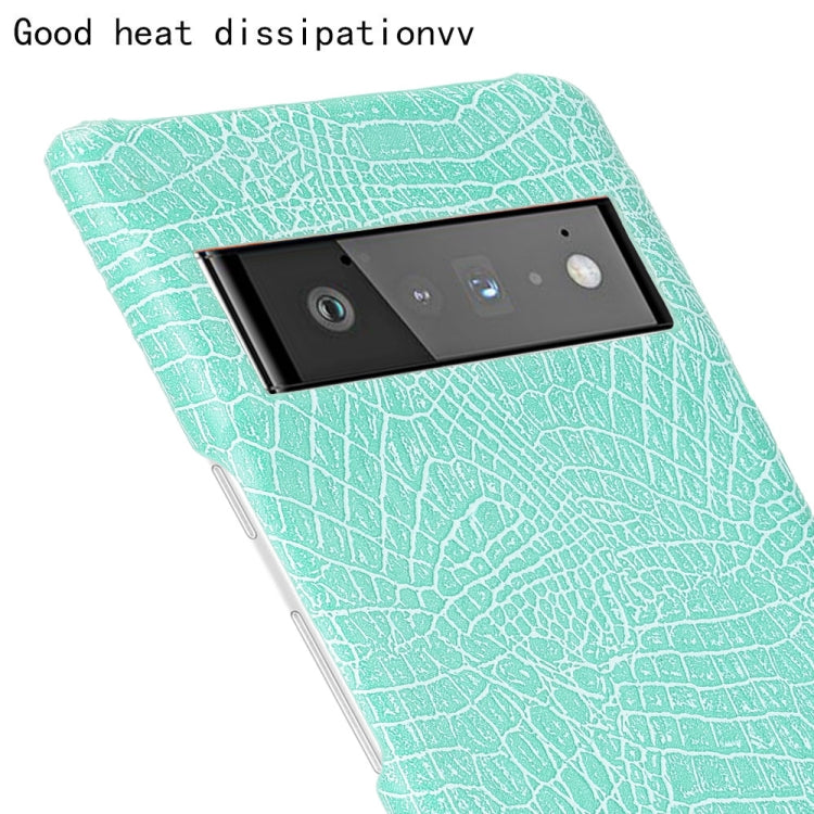 For Google Pixel 6 Pro Shockproof Crocodile Texture PC + PU Case