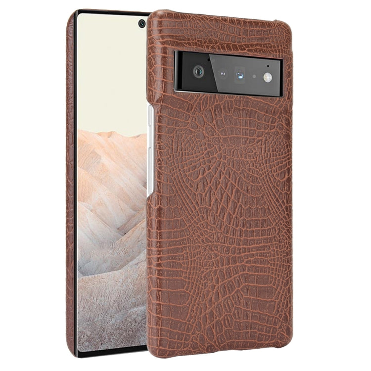For Google Pixel 6 Pro Shockproof Crocodile Texture PC + PU Case