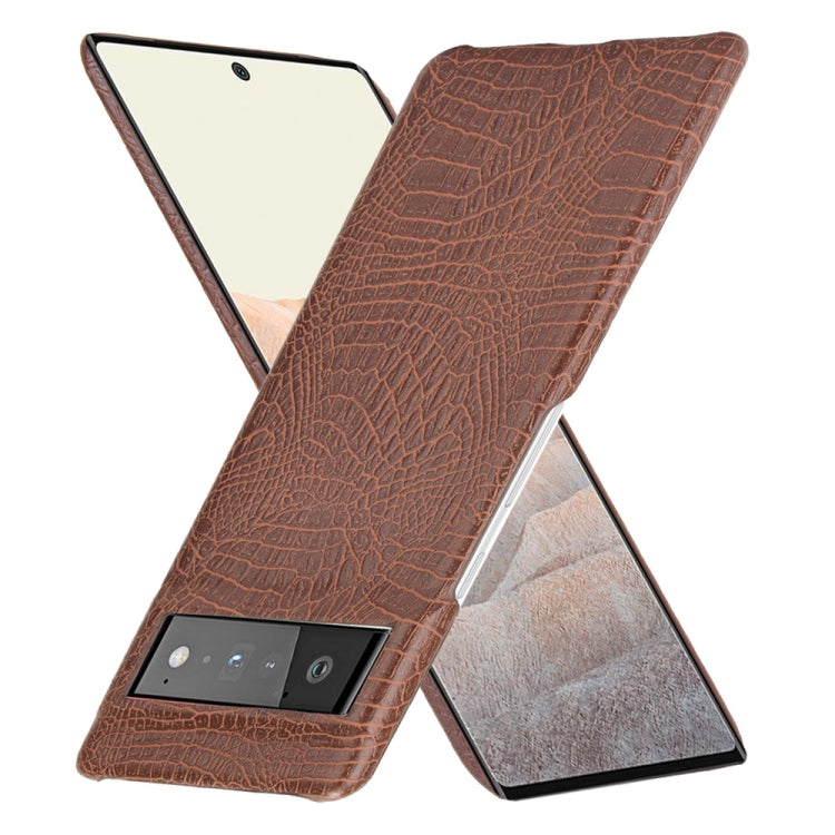 For Google Pixel 6 Pro Shockproof Crocodile Texture PC + PU Case