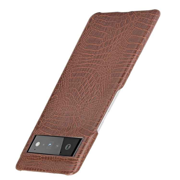 For Google Pixel 6 Pro Shockproof Crocodile Texture PC + PU Case