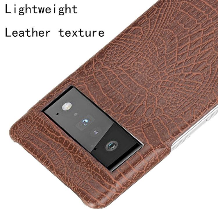 For Google Pixel 6 Pro Shockproof Crocodile Texture PC + PU Case