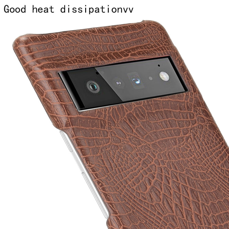 For Google Pixel 6 Pro Shockproof Crocodile Texture PC + PU Case