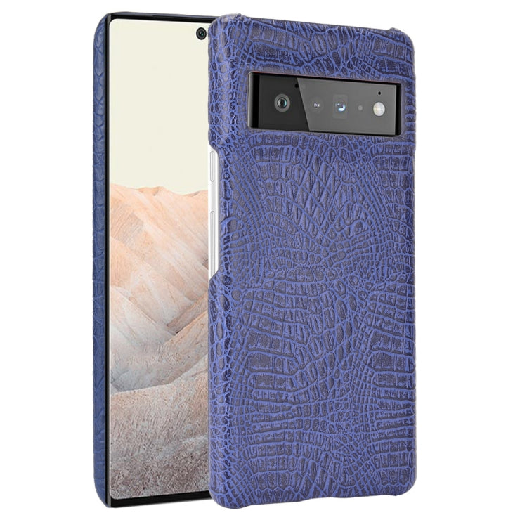For Google Pixel 6 Pro Shockproof Crocodile Texture PC + PU Case