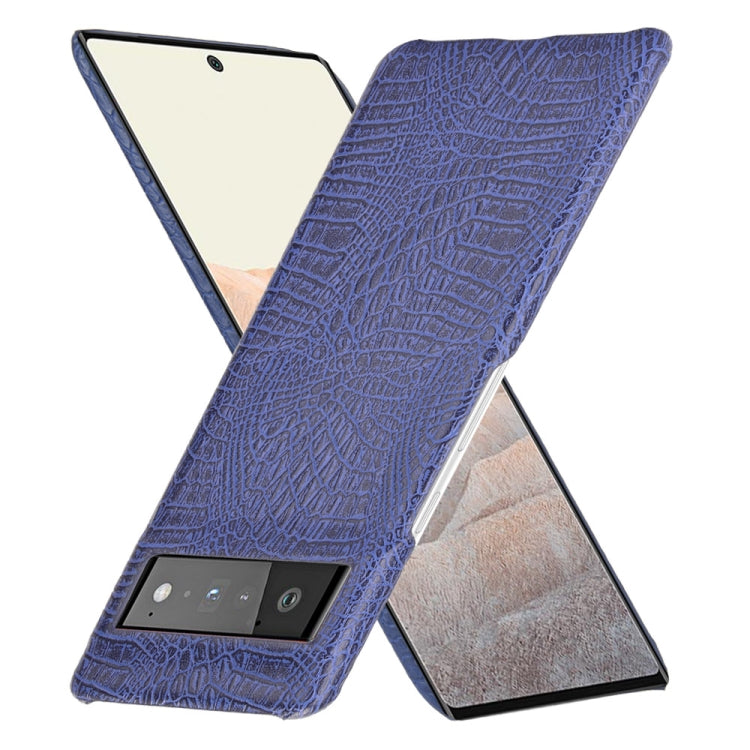 For Google Pixel 6 Pro Shockproof Crocodile Texture PC + PU Case