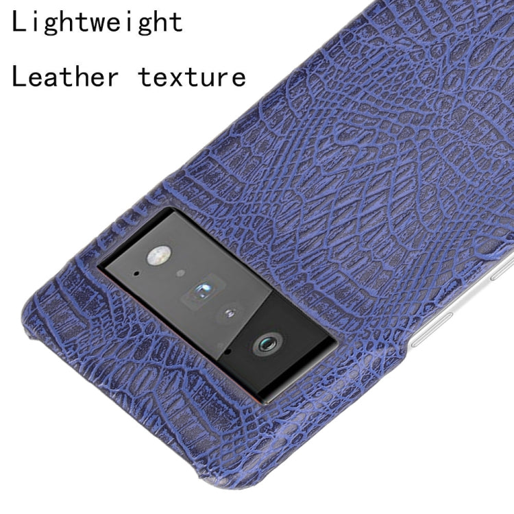 For Google Pixel 6 Pro Shockproof Crocodile Texture PC + PU Case