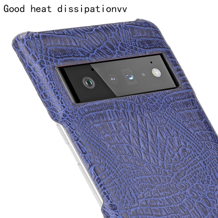 For Google Pixel 6 Pro Shockproof Crocodile Texture PC + PU Case