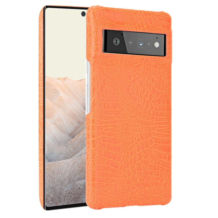 For Google Pixel 6 Pro Shockproof Crocodile Texture PC + PU Case