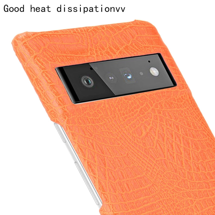 For Google Pixel 6 Pro Shockproof Crocodile Texture PC + PU Case