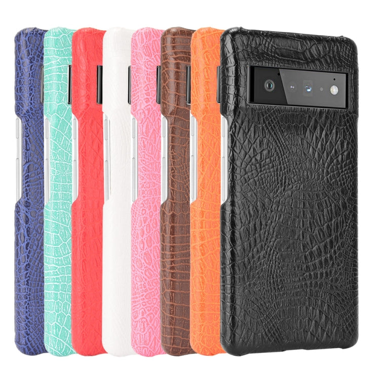 For Google Pixel 6 Pro Shockproof Crocodile Texture PC + PU Case