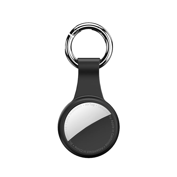 Round Shape Anti-scratch Shockproof Silicone Protective Cover Case with Keychain Hook Loop For AirTag