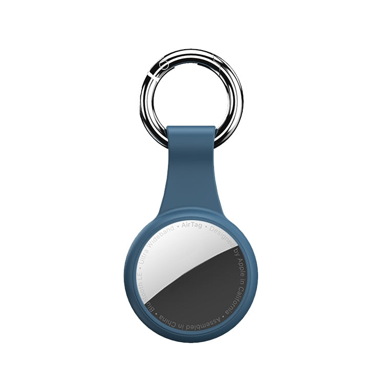Round Shape Anti-scratch Shockproof Silicone Protective Cover Case with Keychain Hook Loop For AirTag