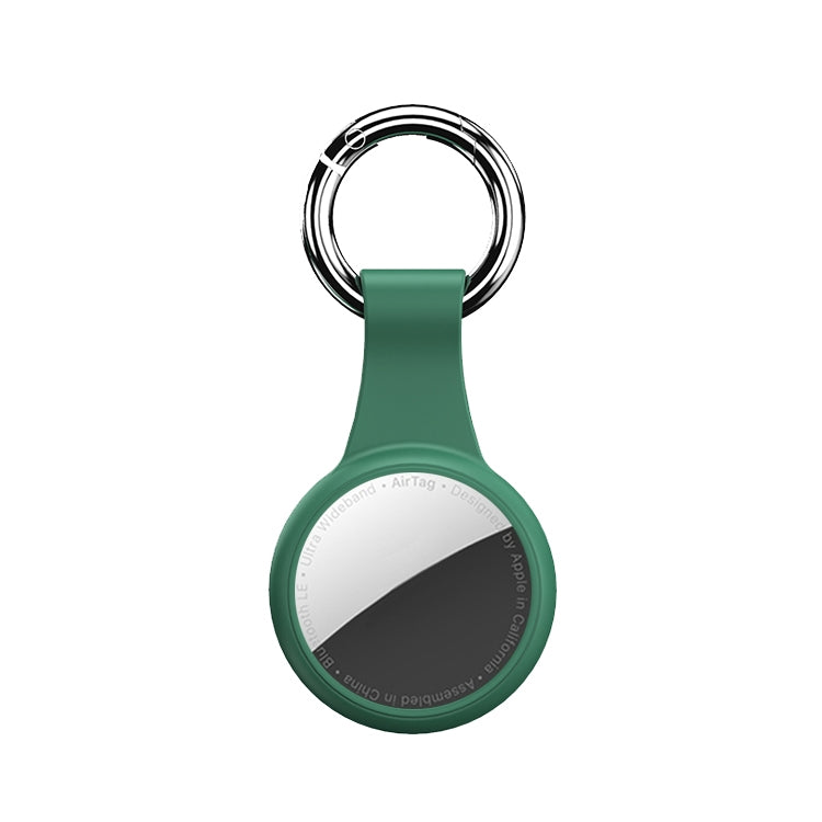 Round Shape Anti-scratch Shockproof Silicone Protective Cover Case with Keychain Hook Loop For AirTag