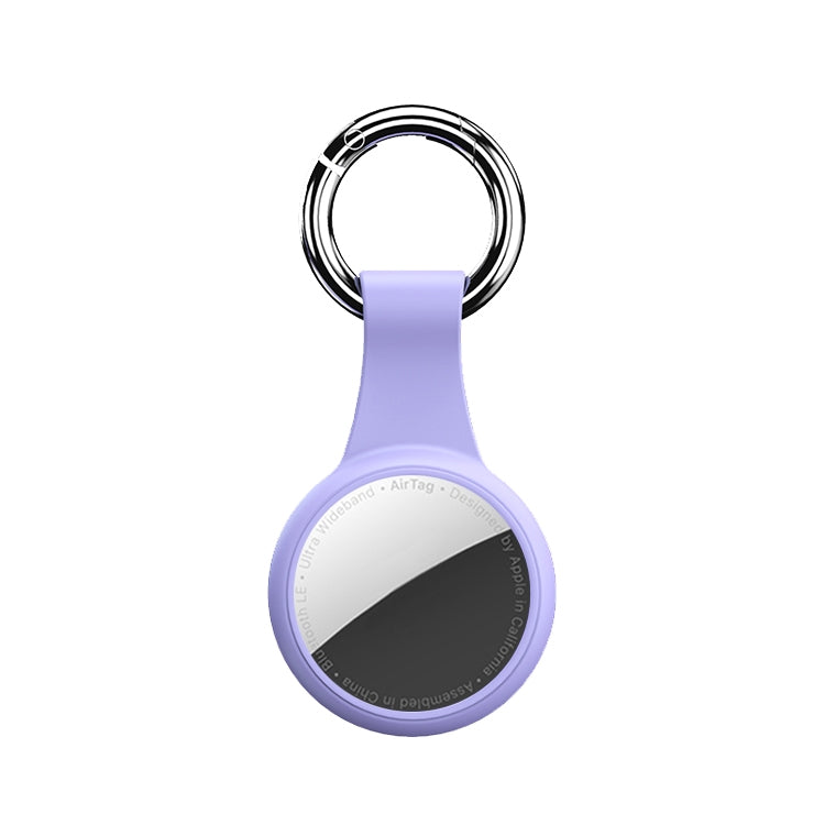 Round Shape Anti-scratch Shockproof Silicone Protective Cover Case with Keychain Hook Loop For AirTag