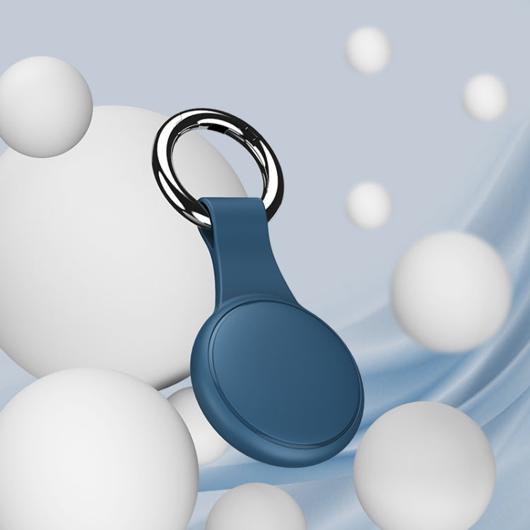 Round Shape Anti-scratch Shockproof Silicone Protective Cover Case with Keychain Hook Loop For AirTag