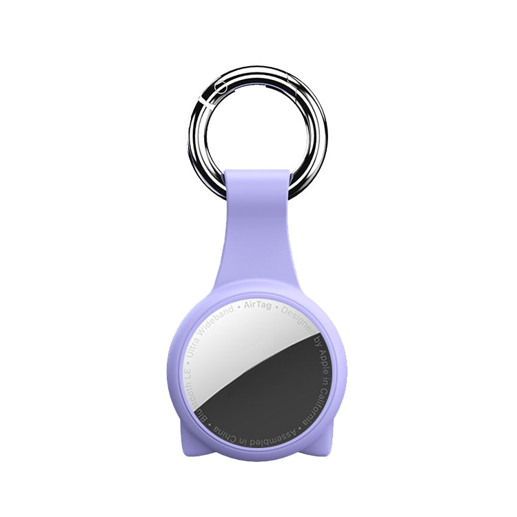 Cat Ear Anti-scratch Shockproof Silicone Protective Cover Case with Keychain Hook Loop For AirTag