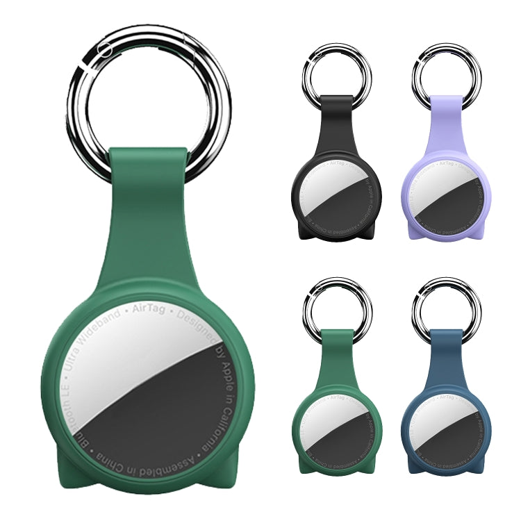Cat Ear Anti-scratch Shockproof Silicone Protective Cover Case with Keychain Hook Loop For AirTag