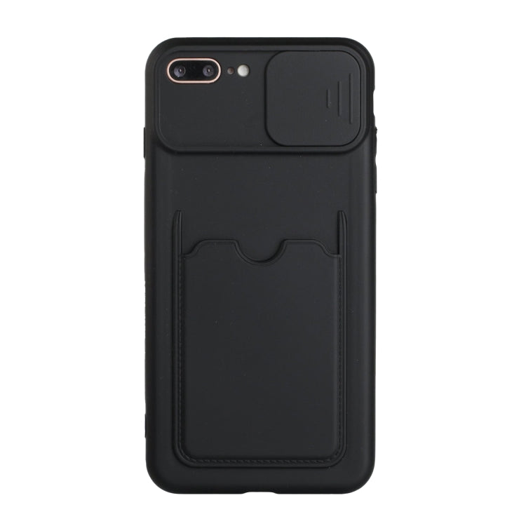 Sliding Camera Cover Design TPU Protective Case with Card Slot For iPhone 8 Plus / 7 Plus