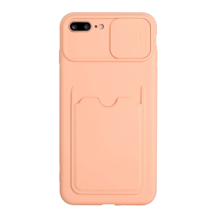 Sliding Camera Cover Design TPU Protective Case with Card Slot For iPhone 8 Plus / 7 Plus