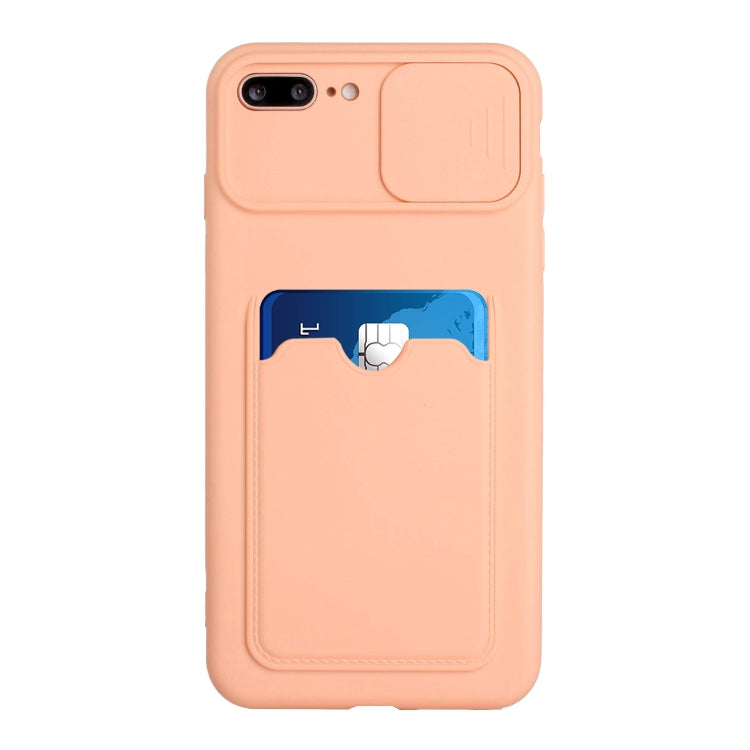 Sliding Camera Cover Design TPU Protective Case with Card Slot For iPhone 8 Plus / 7 Plus