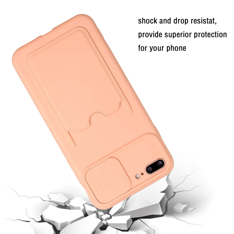 Sliding Camera Cover Design TPU Protective Case with Card Slot For iPhone 8 Plus / 7 Plus