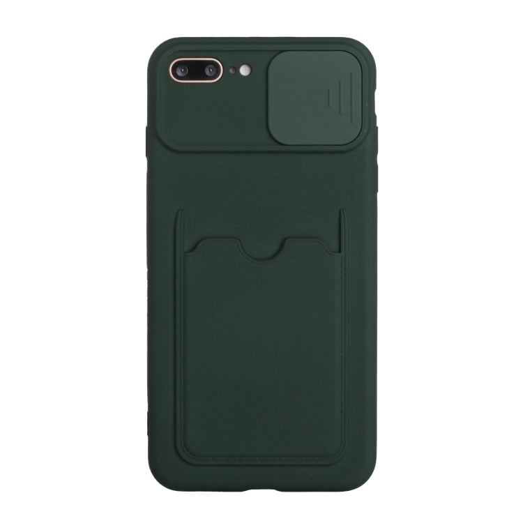 Sliding Camera Cover Design TPU Protective Case with Card Slot For iPhone 8 Plus / 7 Plus