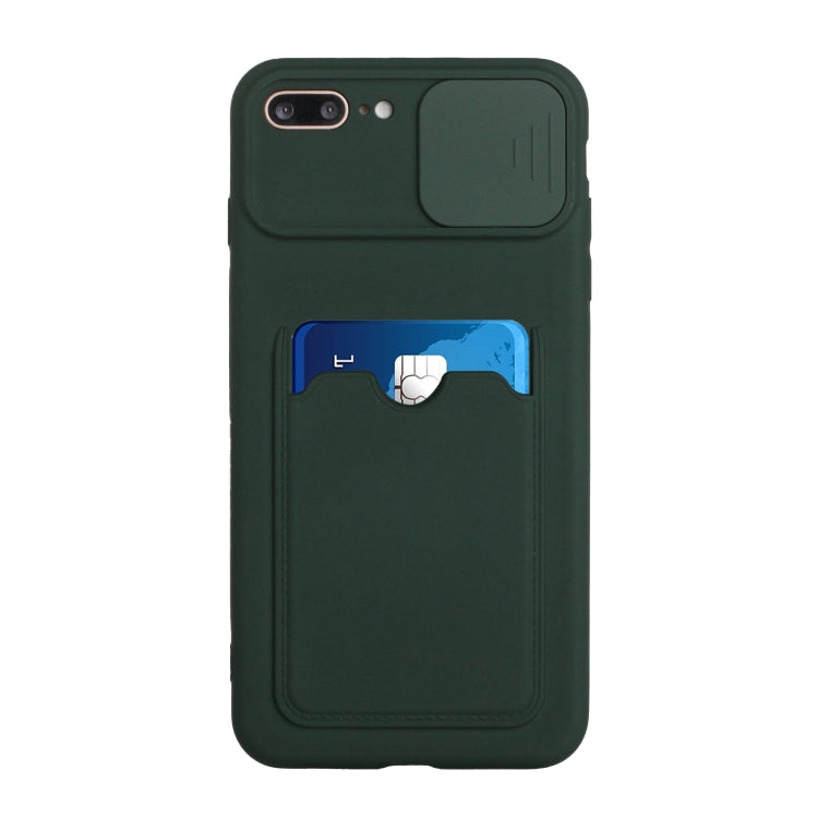 Sliding Camera Cover Design TPU Protective Case with Card Slot For iPhone 8 Plus / 7 Plus