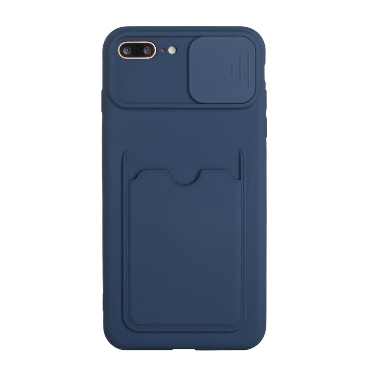Sliding Camera Cover Design TPU Protective Case with Card Slot For iPhone 8 Plus / 7 Plus