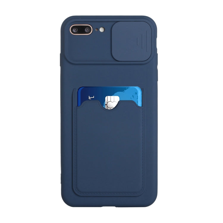 Sliding Camera Cover Design TPU Protective Case with Card Slot For iPhone 8 Plus / 7 Plus