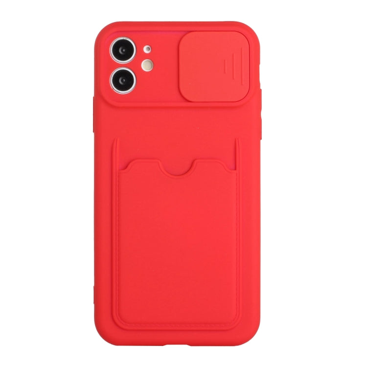 For iPhone 11 Sliding Camera Cover Design TPU Protective Case with Card Slot