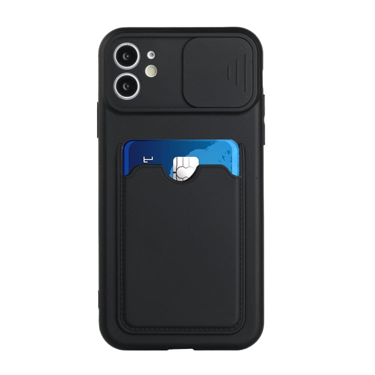 For iPhone 11 Sliding Camera Cover Design TPU Protective Case with Card Slot