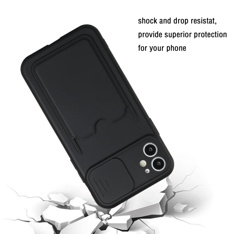 For iPhone 11 Sliding Camera Cover Design TPU Protective Case with Card Slot