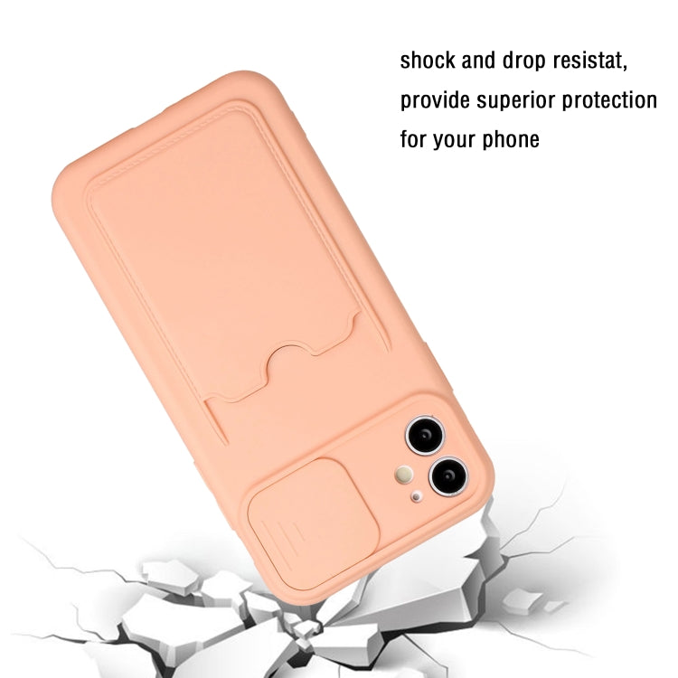 For iPhone 11 Sliding Camera Cover Design TPU Protective Case with Card Slot
