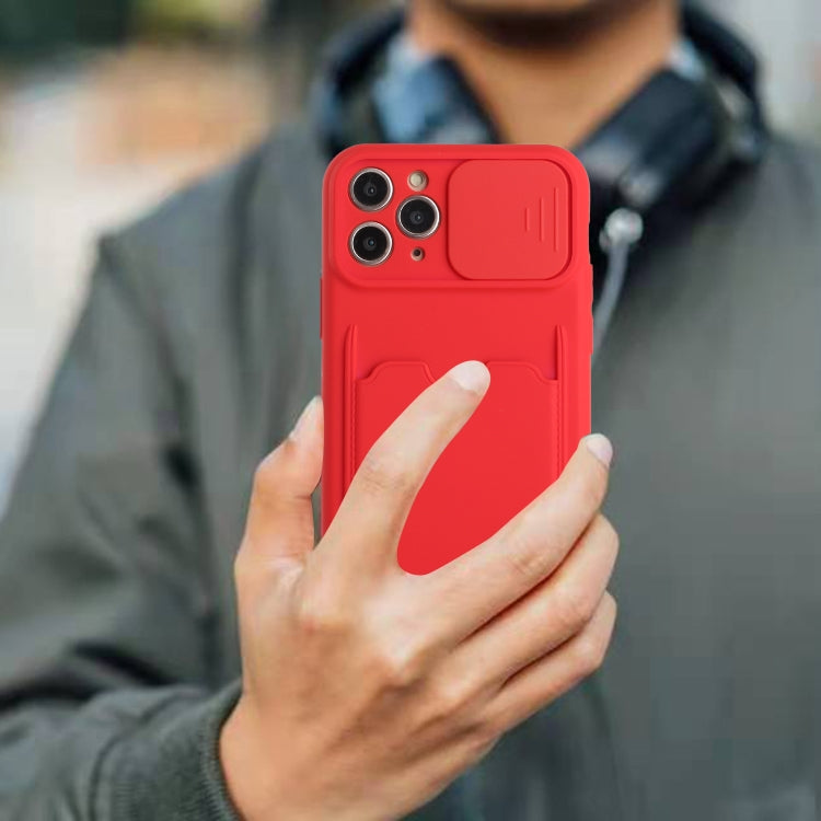 For iPhone 11 Pro Sliding Camera Cover Design TPU Protective Case with Card Slot