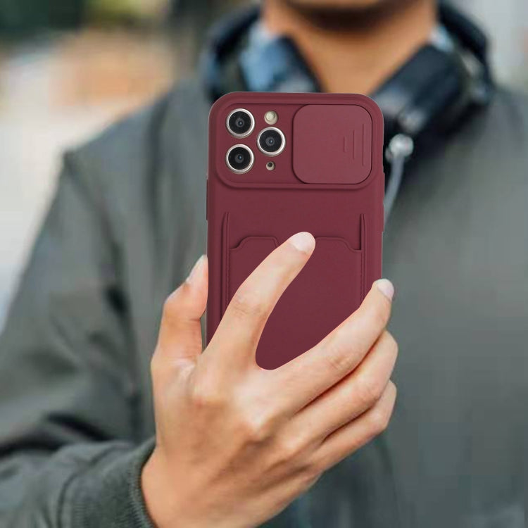 For iPhone 11 Pro Sliding Camera Cover Design TPU Protective Case with Card Slot