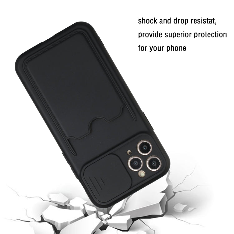 For iPhone 11 Pro Sliding Camera Cover Design TPU Protective Case with Card Slot