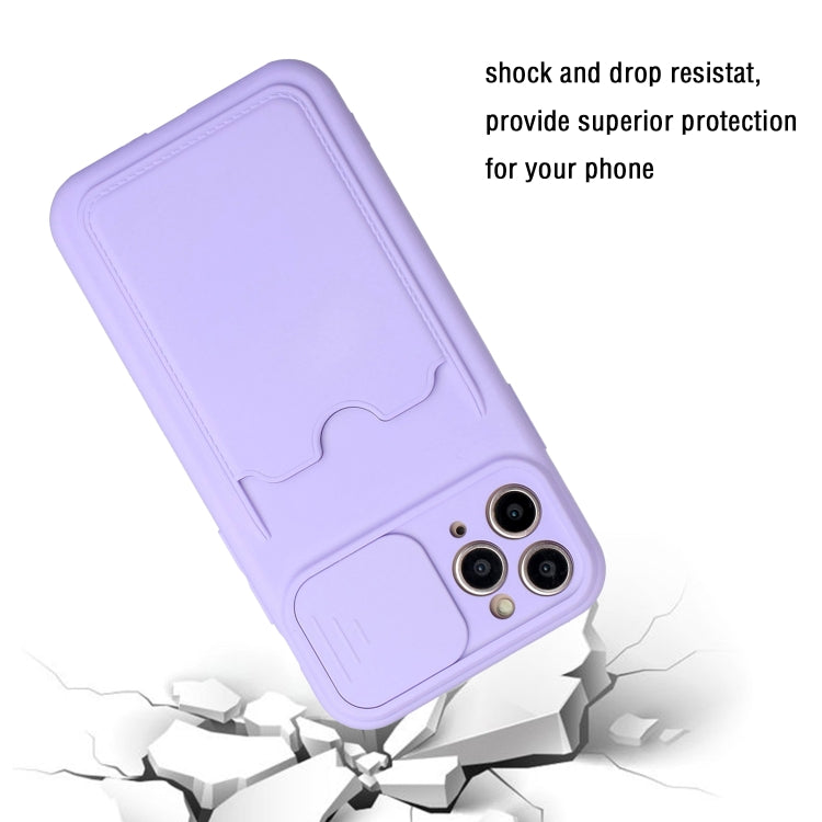 For iPhone 11 Pro Sliding Camera Cover Design TPU Protective Case with Card Slot