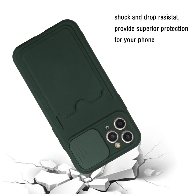 For iPhone 11 Pro Sliding Camera Cover Design TPU Protective Case with Card Slot