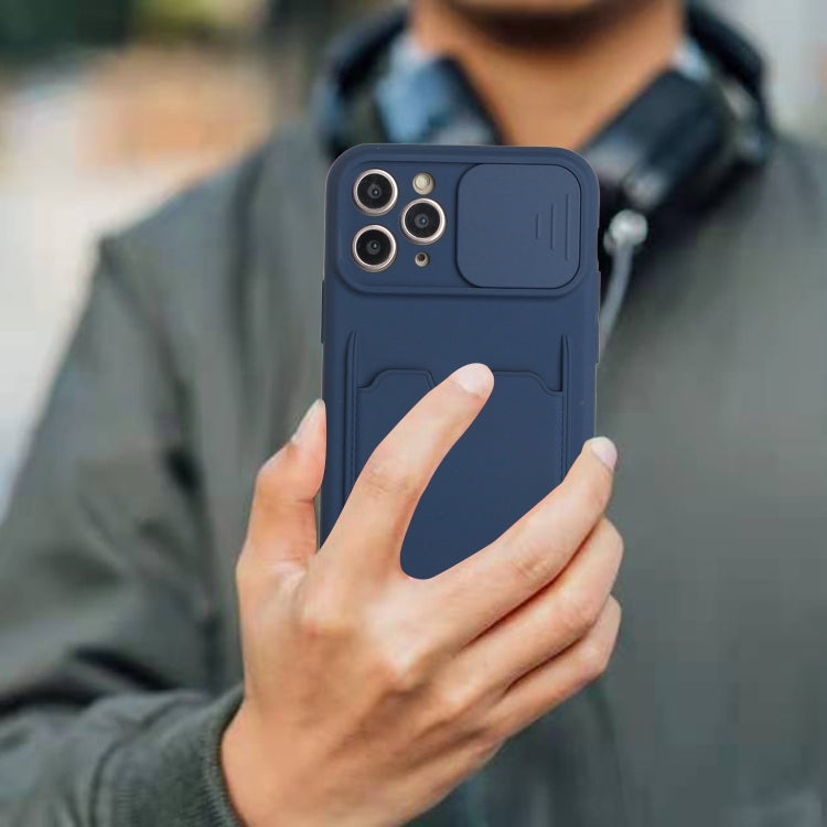 For iPhone 11 Pro Sliding Camera Cover Design TPU Protective Case with Card Slot