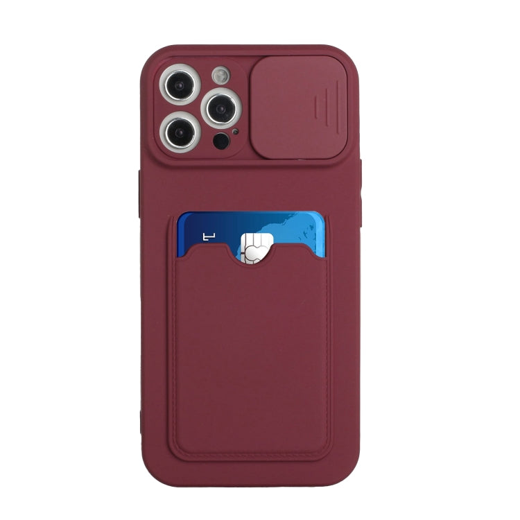 For iPhone 12 Pro Max Sliding Camera Cover Design TPU Protective Case with Card Slot