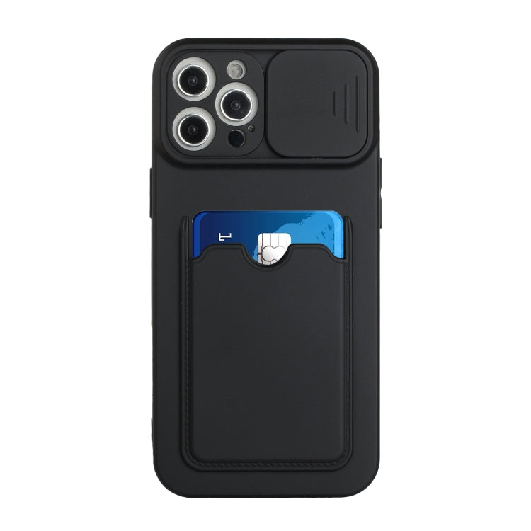 For iPhone 12 Pro Max Sliding Camera Cover Design TPU Protective Case with Card Slot